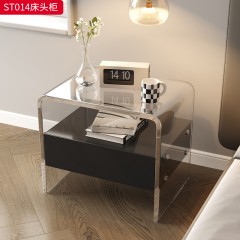 千匠一品 现代风格 E1级环保板+亚克力+优质导轨+亮光烤漆 时尚大气床头柜ST014-L