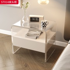 千匠一品 现代风格 E1级环保板+亚克力+优质导轨+亮光烤漆 时尚大气床头柜ST014-L
