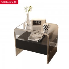 千匠一品 现代风格 E1级环保板+亚克力+优质导轨+亮光烤漆 时尚大气床头柜ST014-L