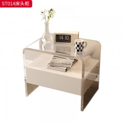 千匠一品 现代风格 E1级环保板+亚克力+优质导轨+亮光烤漆 时尚大气床头柜ST014-L