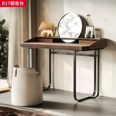 千匠一品 意式风格 碳素钢电镀拉丝框架+全马鞍皮+镜子 时尚大气梳妆台B17-L