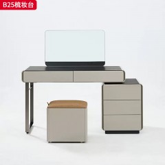 千匠一品 现代风格 碳素钢电镀拉丝框架+全马鞍皮+镜子 时尚大气梳妆台B25-L