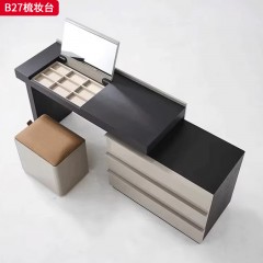 千匠一品 现代风格 马鞍皮+环保板材+镜子 时尚大气梳妆台B27-L