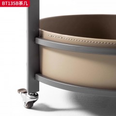 千匠一品 意式风格 马鞍皮+不锈钢框架 时尚大气茶几BT135B-L