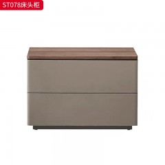 千匠一品 意式风格 实木面板+E1级环保板+马鞍皮饰面 时尚大气床头柜ST078-L