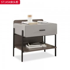 千匠一品 意式风格 E1级环保板+哑光烤漆+缓冲导轨+实木抽屉 时尚极简床头柜ST145-J