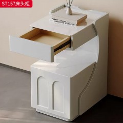 千匠一品 意式风格 岩板+E1级环保板+哑光烤漆+实木抽屉+缓冲导轨 时尚极简床头柜ST157-J