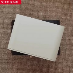 千匠一品 意式风格 环保板材+实木抽屉+哑光烤漆+不锈钢五金脚架 时尚极简床头柜ST431-J