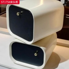千匠一品 意式风格 E1级环保板+哑光烤漆+实木抽屉+回弹导轨 时尚极简床头柜ST175-J