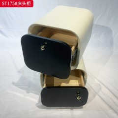 千匠一品 意式风格 E1级环保板+哑光烤漆+实木抽屉+回弹导轨 时尚极简床头柜ST175-J