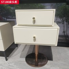 千匠一品 意式风格 环保板材+实木抽屉+哑光烤漆+回弹导轨+碳素钢底座 时尚极简床头柜ST180-J