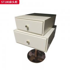 千匠一品 意式风格 环保板材+实木抽屉+哑光烤漆+回弹导轨+碳素钢底座 时尚极简床头柜ST180-J