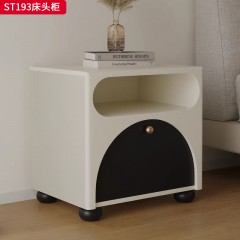 千匠一品 意式风格 环保板材+实木抽屉+哑光烤漆+缓冲导轨 时尚极简床头柜ST193-J