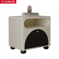 千匠一品 意式风格 环保板材+实木抽屉+哑光烤漆+缓冲导轨 时尚极简床头柜ST193-J