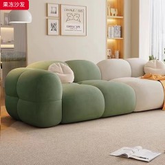 【特价产品】千匠一品 现代风格 婴儿绒面料+桉木拉簧框架+高密度海绵 时尚优雅果冻沙发-L