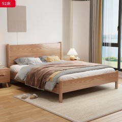 【特价产品】千匠一品 北欧风格 主材白蜡木+实木床边 时尚大气床92-L