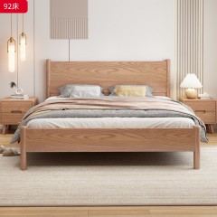 【特价产品】千匠一品 北欧风格 主材白蜡木+实木床边 时尚大气床92-L