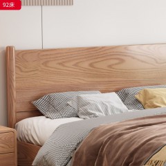 【特价产品】千匠一品 北欧风格 主材白蜡木+实木床边 时尚大气床92-L