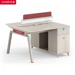 千匠一品 办公风格 E1级环保MFC板+三聚氰胺饰面纸+优质五金配件+五金脚架 时尚大气职员桌Z99C Z99B-L