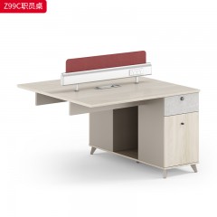 千匠一品 办公风格 E1级环保MFC板+三聚氰胺饰面纸+优质五金配件+五金脚架 时尚大气职员桌Z99C Z99B-L