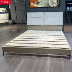 【特价产品】千匠一品 现代风格 生态真皮+高密度回弹海绵+实木床边+五金脚 时尚简约床829/828/A65/A45-L
