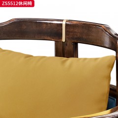 千匠一品 中式风格 黑檀木+生态真皮 时尚大气休闲椅ZS5512-L