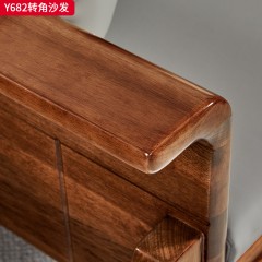 千匠一品 中式风格 金檀木+生态真皮 时尚大气沙发Y682-L