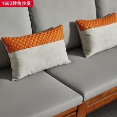 千匠一品 中式风格 金檀木+生态真皮 时尚大气沙发Y682-L