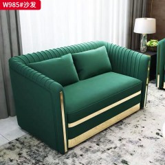 【精品】千匠一品 现代轻奢风格 布艺面料+高密度海绵+实木框架+金属饰条 时尚大气沙发W985-J