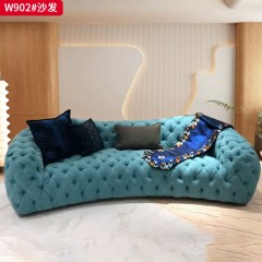 【精品】千匠一品 现代轻奢风格 布艺面料+高密度海绵+实木框架 时尚大气沙发W902-J