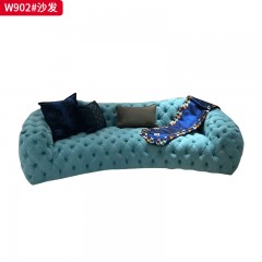 【精品】千匠一品 现代轻奢风格 布艺面料+高密度海绵+实木框架 时尚大气沙发W902-J