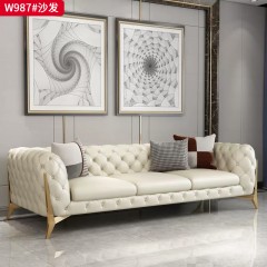 【精品】千匠一品 现代轻奢风格 布艺面料+高密度海绵+实木框架+五金脚架 时尚大气沙发W987-J
