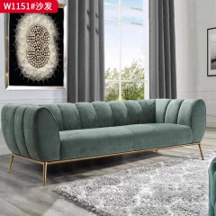 【精品】千匠一品 现代轻奢风格 布艺面料+高密度海绵+实木框架+五金脚架 时尚大气沙发W1151-J