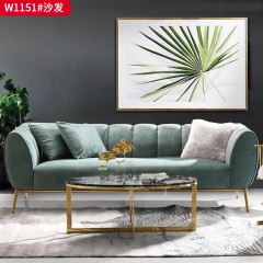 【精品】千匠一品 现代轻奢风格 布艺面料+高密度海绵+实木框架+五金脚架 时尚大气沙发W1151-J