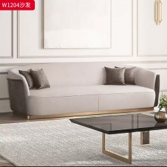 【精品】千匠一品 现代轻奢风格 优质布艺面料+实木框架+填充高密度海绵+五金 时尚大气沙发W1204-J