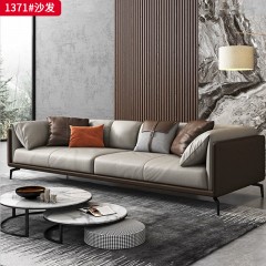 千匠一品 现代风格 仿真半皮+高密度海绵+实木框架+五金脚 时尚大气沙发1371-J