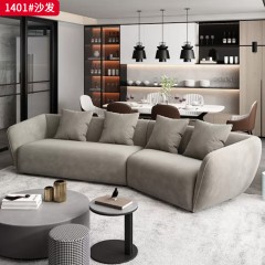 千匠一品 现代风格 麻布面料+高密度海绵+实木框架+五金脚 时尚大气沙发1401-J