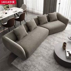 千匠一品 现代风格 麻布面料+高密度海绵+实木框架+五金脚 时尚大气沙发1401-J