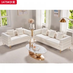 千匠一品 现代风格 泰迪绒+高密度海绵+实木框架+五金脚 时尚大气沙发1479-J