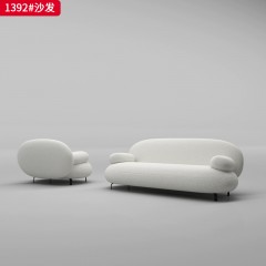 【精品】千匠一品 现代轻奢风格 羊羔绒面料+高密度海绵+实木框架 时尚大气沙发1392-L