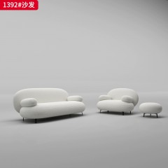 【精品】千匠一品 现代轻奢风格 羊羔绒面料+高密度海绵+实木框架 时尚大气沙发1392-L