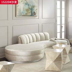 【精品】千匠一品 现代轻奢风格 绒布面料+高密度海绵+实木框架+五金配件 时尚大气沙发1522D-L