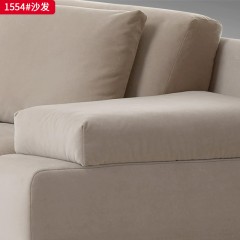 【精品】千匠一品 现代轻奢风格 绒布面料+高密度海绵+实木框架+五金脚架 时尚大气沙发1554-L