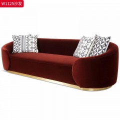 【精品】千匠一品 现代轻奢风格 优质布艺面料+实木框架+填充高密度海绵+五金 时尚大气沙发W1125-L
