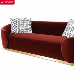 【精品】千匠一品 现代轻奢风格 优质布艺面料+实木框架+填充高密度海绵+五金 时尚大气沙发W1125-L