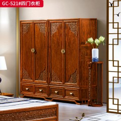 千匠一品 中式风格 刺猬紫檀红木 时尚大气四门衣柜GC-521-L