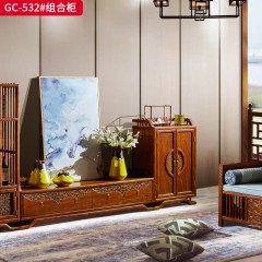 千匠一品 中式风格 刺猬紫檀红木 时尚大气组合柜GC-532-L