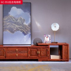 千匠一品 中式风格 国际红木刺猬紫檀 时尚大气拉合电视柜GC-551-L