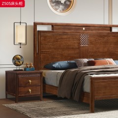 【特价产品】千匠一品 新中式风格 主材乌金木实木+黄铜 时尚大气床头柜Z505-J