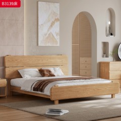 【特价产品】千匠一品 北欧风格 主材白蜡木实木+实木床板 时尚大气床B3150  B3139-L